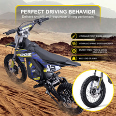 MotoTec HP112E 36V 1000W Electric Dirt Bike Blue