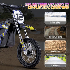 MotoTec HP112E 36V 1000W Electric Dirt Bike Blue