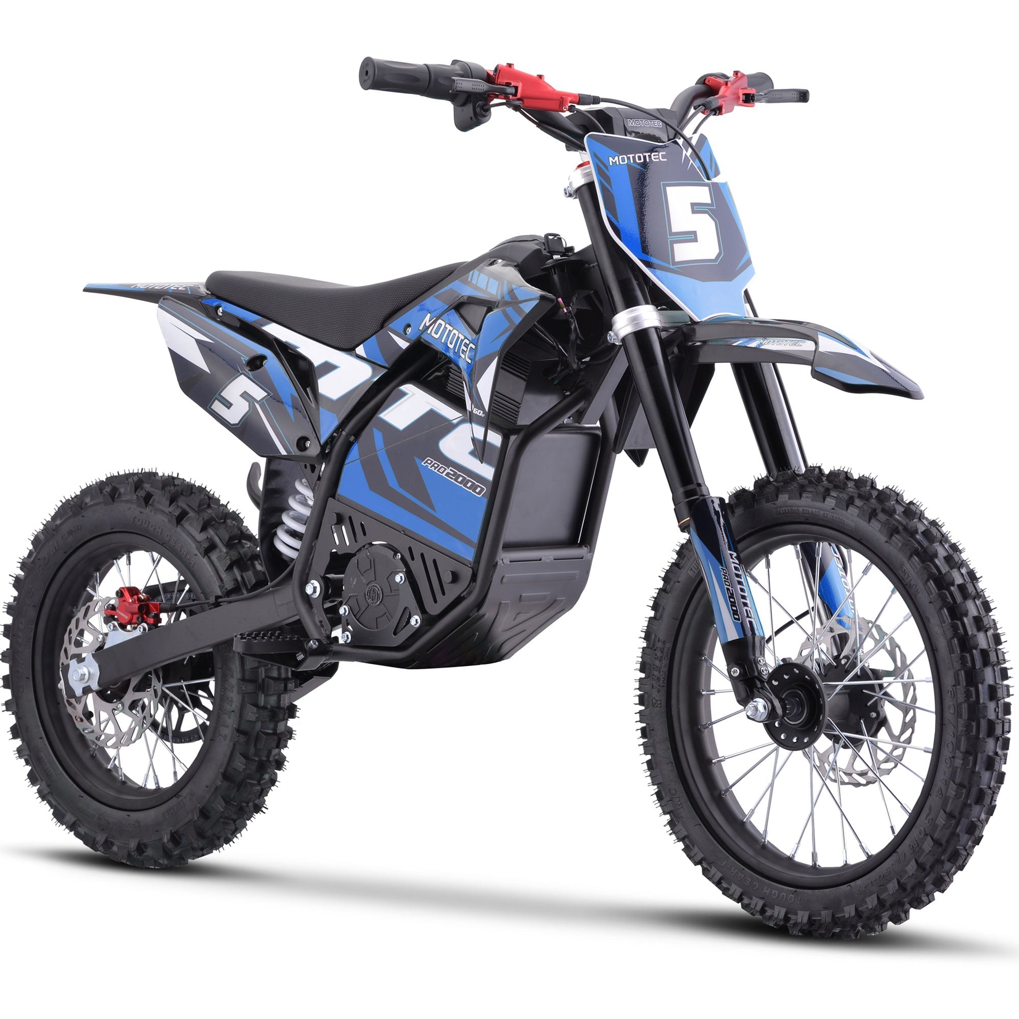 MotoTec Pro 60V 2000W Electric Dirt Bike Blue