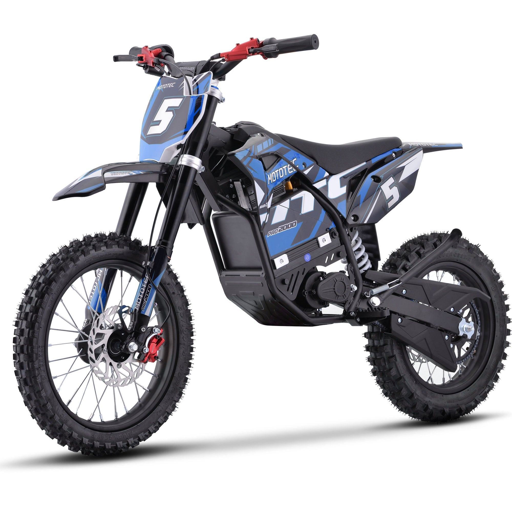 MotoTec Pro 60V 2000W Electric Dirt Bike Blue
